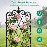 Amagabeli Garden Trellis for Climbing Plants 47” x 16” Rustproof Black Iron Plant Trellis Potted Vines Vegetables Flowers Patio Metal Wire Lattices Grid Panels for Ivy Cucumbers Clematis 2 Pack GT03