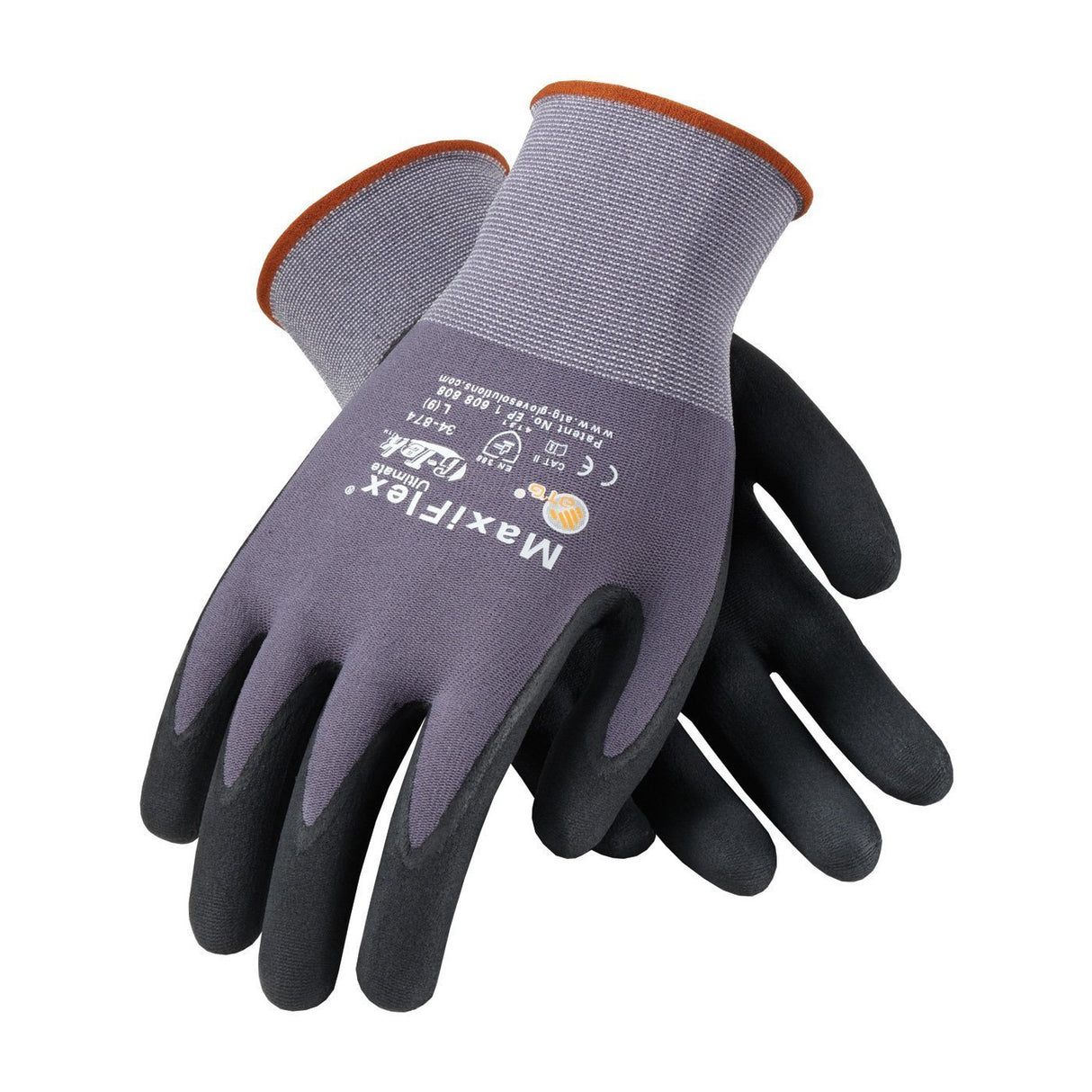 MaxiFlex 34-874 Ultimate Foam Nitrile Palm Coated Gloves, Gray, SMALL (Pack of 3 - Pairs)