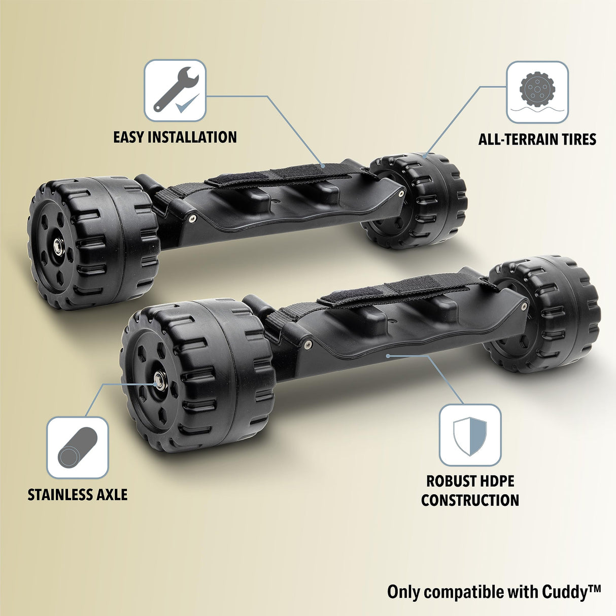 CUDDY Crawler Wheel Conversion Set - Cooler Wheel Kit for CUDDY Coolers