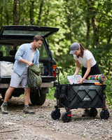 PORTAL Folding Wagon Black, All-Terrain, Beach Camping Garden Grocery