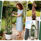 6.3FT, 100% Metal Thickened Garden Obelisk Trellis for Climbing Plants