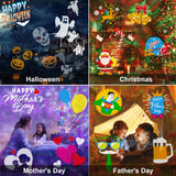 Brighter Halloween Decorations Projector Lights, 2025 Upgraded Holiday Projectors, Christmas Projector with 19 HD Replaceable Slides (Ocean Wave & Patterns), Waterproof Halloween Projector Light Show