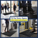 Notrax 109 Industrial Door Mat, 3' x 4' Entrance Mat, Heavy Duty Commercial Rugs for Entryway, Welcome Lobbies, Garage, and Mudroom, Made in the USA, Charcoal Black, Brush Step 109S0034CH