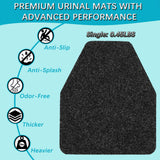 Basima Urinal Mats for Men Bathroom 12 Pack Washable Bulk Rubber Urinal Floor Mats for Toilet Commercial, Non-Slip Disposable Urinal Pads for Mens Room, 17.5" x 20.5", Black