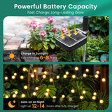 PATIOPIA Solar Garden Lights, LED Swaying Solar Lights Outdoor Waterproof, Warm White Firefly Outdoor Decorative Lights, Garden Decor, Yard, Patio, Pathway Decoration Gardening Gifts (4 Pack)