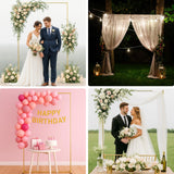 Metal Wedding Arch Backdrop Stand 6.6x3.3 FT Gold Square Balloon Arch Frame for Ceremony Party Birthday Bridal Baby Shower Anniversary Arbor Balloon Decoration