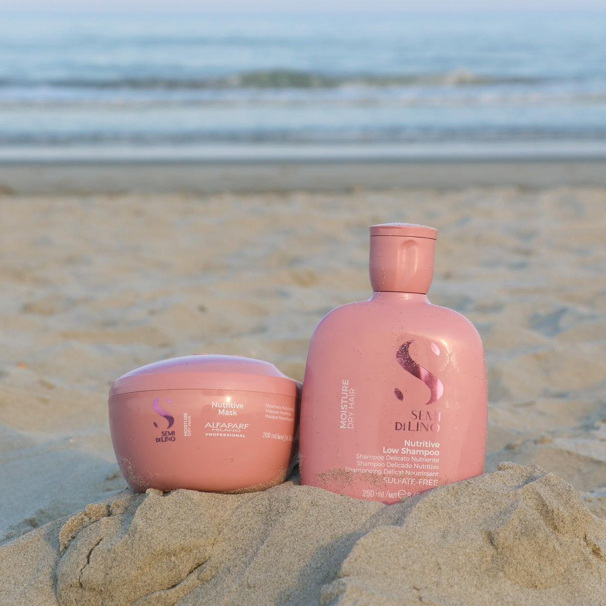 Alfaparf Milano Semi di Lino Moisture Nutritive Sulfate Free Shampoo and Hair Mask Set for Dry Hair - Hydrates, Nourishes, Softens - Safe on Color Treated Hair - Adds Shine and Softness