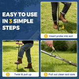36 Inch Soil Sampler Probe, Stainless Steel Soil Core Sampling Tool with T-Handle, Heavy Duty Soil Probe for Lawn, Garden, Farm & Soil Testing
