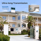 FOVKSUC Wireless Doorbell, Waterproof Door Bell with 60 Chimes, 5 Volume Levels & Mute Mode, Loud Door Bell Ringer Wireless for Home Classroom Office (2 Receiver & 2 Button, Black, U.S. Plug)