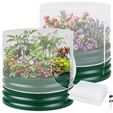 2 Pcs Garden Netting for Raised Beds for 2 FT Dia x 1 FT H Round Raised Beds Fine Mesh Plant Protection Covers with Drawstring & Zipper for Vegetables Herbs Flowers Seedlings