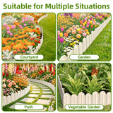 Ruppence 40Pcs 42ft White Garden Edging Border, Plastic Landscape Edging