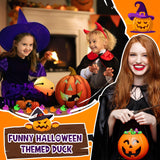 Junkin 100 Pcs Halloween Rubber Ducks Bulk Mini Rubber Ducks Small Duck in Bulk Gift for Halloweens Party Favors Toys (Halloween Duck)