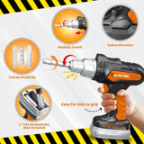 Christmas & Birthday Gifts for Boys Ages 3 4 5 6,Kids Tool Set with Portable Tool Box & Electronic Toy Drill, Toddler Tool Set,Tool Play Toys Construction Tools for Kids