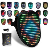 COOLGUARDER Led Mask with Sound Effects and Gesture Sensing, Light up Music Mask for Halloween Rave Costume Christmas Cosplay Birthday Masquerade Dj Parties