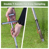 Soil Probe 16 Inch with 2 Bags, Soil Sample Probe with Ejector for Lawn House Plants, T-Handle Soil Sampler Probe Rod, Stainless Steel Soil Test Kits Tool for Soil Sampling