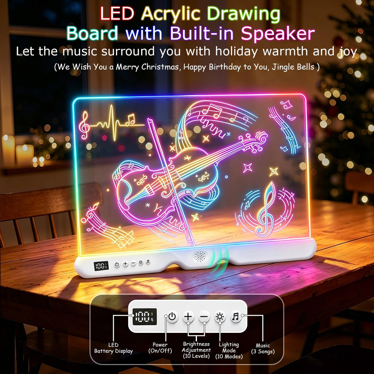 Musical LED Drawing Board Christmas Birthday Gifts for Girls/Boys