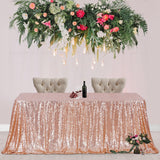 Poise3EHome Rose Gold Sequin Tablecloth 60×102 Inch Rectangle Sparkly Fabric Table Cloth for Birthday Wedding Party Christmas Holiday Baby Shower Decoration