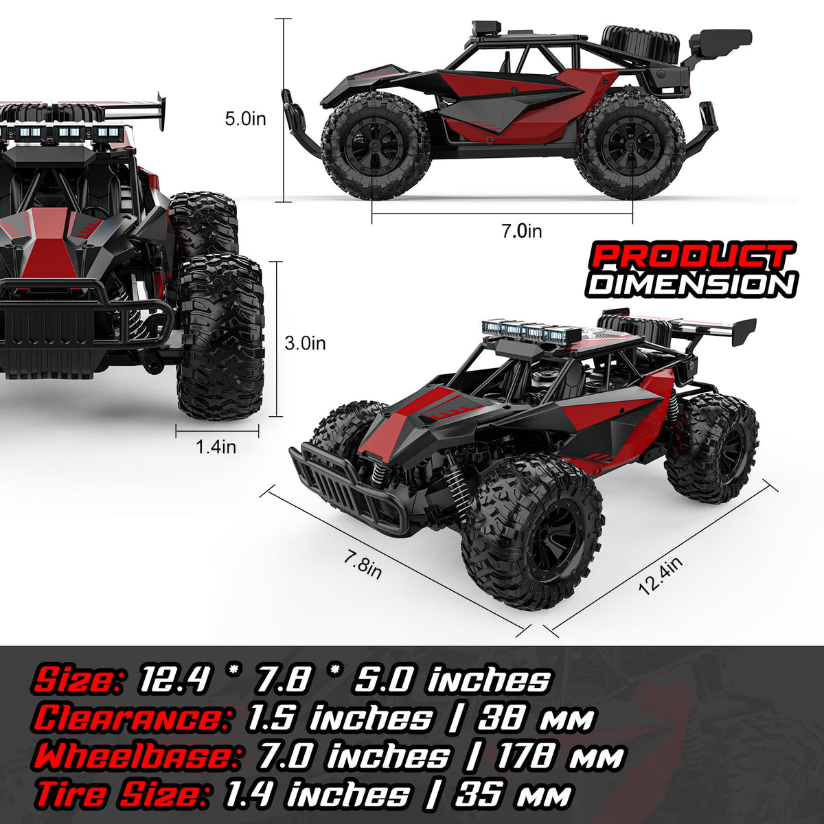BLUEJAY Remote Control Car, 2.4GHz High Speed 33KM/H RC Cars Toys