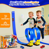 Flexible Race Track Toy Set: 15ft DIY Bendable Ramp with Suction Cups – Portable Roll-Up Car Track for Kids Compatible with 1:64 Diecast Cars – Birthday Christmas for Boys Girls Ages 3+