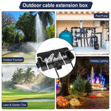 OUTDSPLY Medium Outdoor Electrical Box (11.6x5.2x4.1 inch), IP54 Waterproof Extension Cord Cover w/ 6 Cable Entry, Weatherproof Connection Box for Power Strip, Plug, Timer, Holiday Lights, Black
