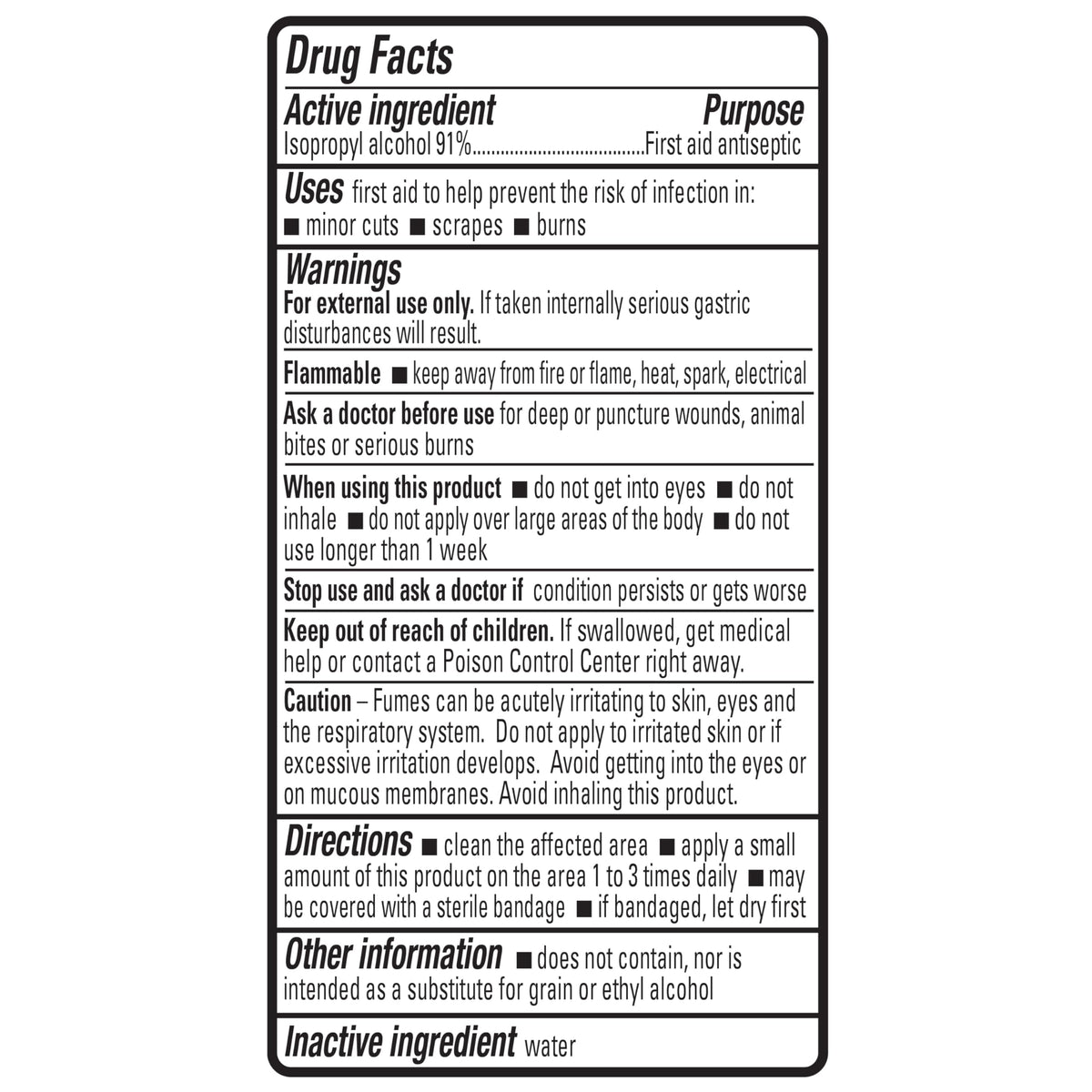 Amazon Basics 91% Isopropyl Alcohol First Aid Antiseptic for Minor Cuts, Scrapes and Infection Protection, Unscented, 16 fl oz, 12-Pack