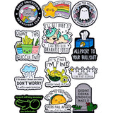 Funny Enamel Pins for Adults – Metal Humorous Sarcastic Pins for Backpacks, Jackets & Hats – Gift for Coworkers & Friends (Funny)