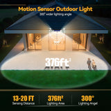 TECKNET Super Bright Solar Lights Outdoor 3 Pack, 2×231 LED and 1×416 LED, 300° Angle & 3 Lighting Modes Motion Sensor Outdoor Lights, Waterproof for for Fence Front Door Yard Deck Garden Garage
