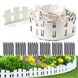 Garden Edging 33FT LOLEDE, 4.6IN Tall White Landscape Edging Border with 60 Stakes, Flexible Plastic Lawn Edging for Yard, Flower Beds,Tree Rings, Walkways & Garden Borders（Square-White）