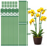 Catephe 40 Pcs Plant Support Stakes, Garden Stakes for Indoor Plants, Tall Adjustable Plant Sticks with 40 Clips and 20 Connectors for Monstera, Tomato, Vine Potted Plants