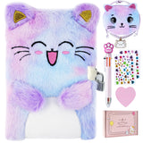 PJDRLLC Cat Diary with Lock, Gift for 6 7 8 Year Old Girl