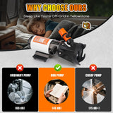 RV Macerator Pump 12V,Portable Macerator Waste Pump,12GPM Suction 3.2 feet Lift 10 feet with Garden Hose Discharge Port,Quick Release Sewage Pump with Fresh Water Crushing for Halloween Christmas