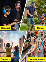 Dr.meter Noise Cancelling Headphones for Kids Adults 2 PACK, SNR27.4 Ear Protection Kids Ear Muffs, Adjustable Earmuffs for Monster Jams, Sensory Autism, Concerts, Fireworks