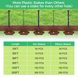 2-Inch x 66 FT Landscape Edging Border with 100 Spikes, Garden Edging Lawn Edging Border Kit, Plastic Edging Border Flexible for Garden Flower Beds Lawn Yard Pathway (Brown)