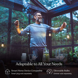 Brightech Ambience Pro Incandescent Outdoor String Lights - Commercial Grade Waterproof Patio Lights with 24 Ft Dimmable Edison Bulbs, Porch String Lights for Patio, Backyard, Christmas - 7 Bulbs 11W