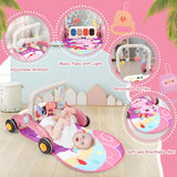 Baby Play Gym Walker Kick and Play Piano Gym for Boys Girls Play Mat Musical Tummy Time Mat Infant Christmas Newborn Gifts Toddlers (Pink)