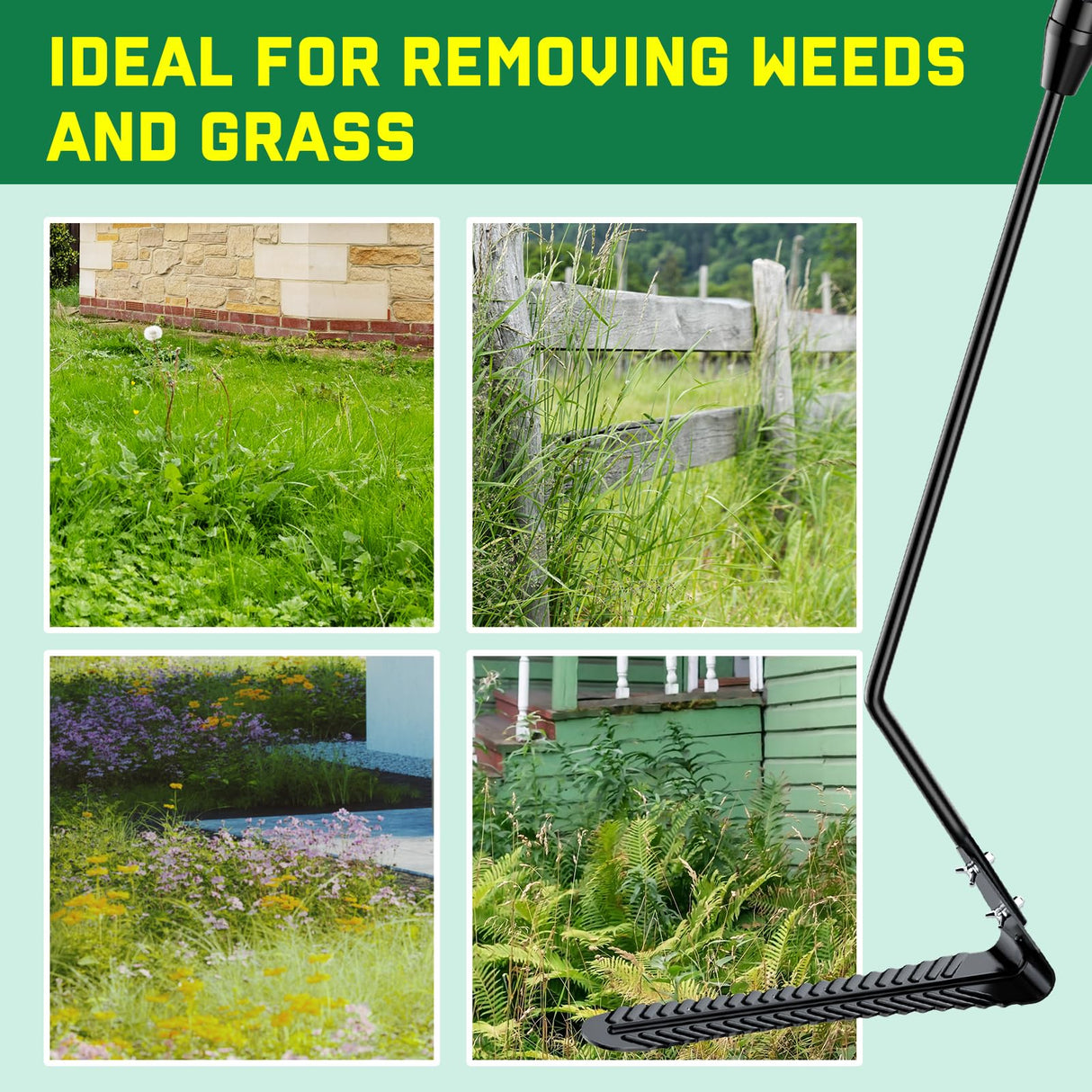 Buzzlett 37" Grass Whip with Double-Edged Serrated Blade, Manganese Steel