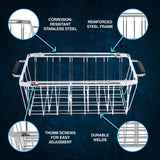 Adjustable Cooler Basket - Expands 11.75" to 18.5" - Non-Slip Rubber Handles, Universal Insert for Full Size Ice Chests, Dry Goods Tray Cooler Accessory - Fits Igloo, Coleman, Lifetime, Pelican, More