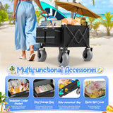 Beach Wagon with Big Wheels for Sand with 9" All Terrain Inflatable Tires