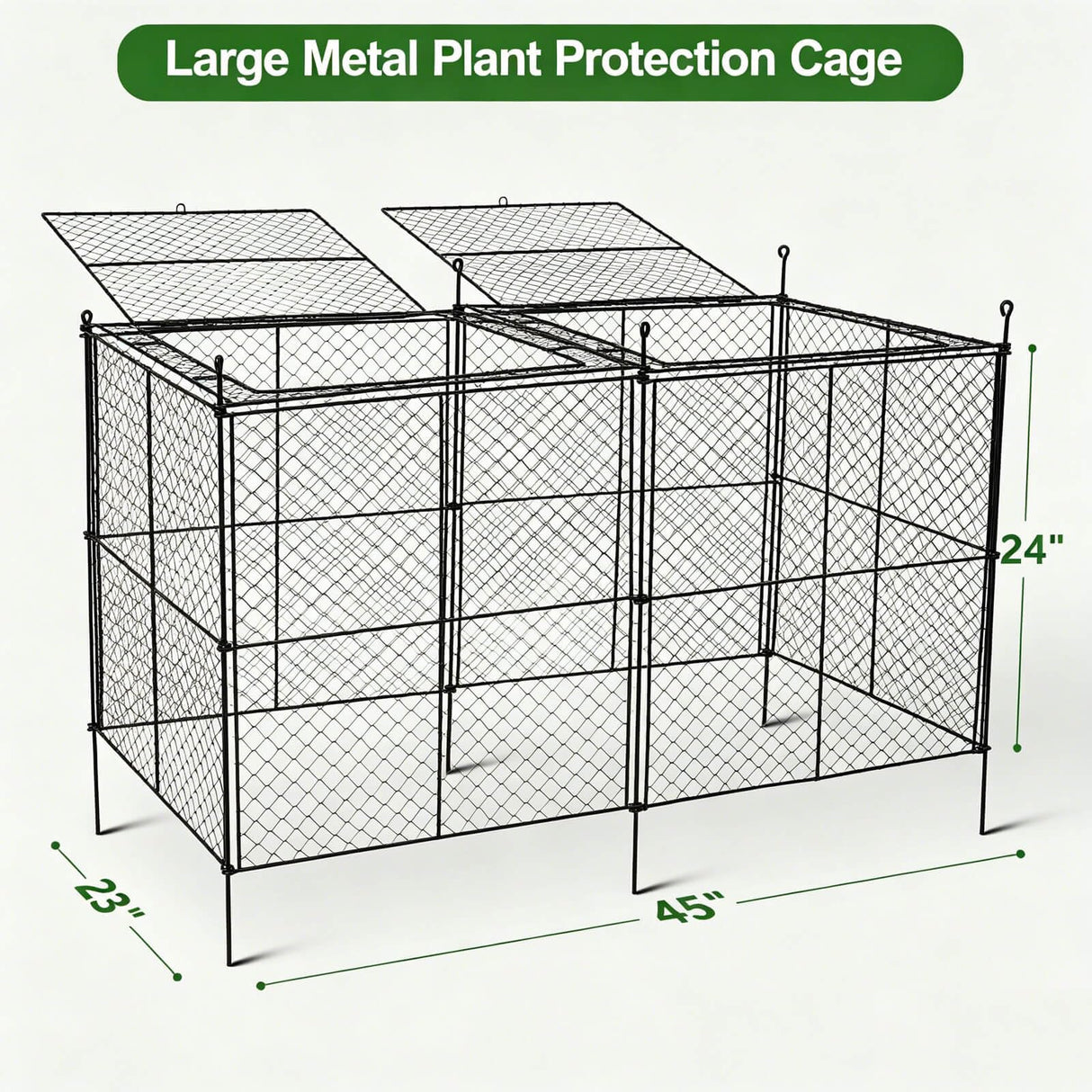 TAOMENNI Crop Cage, 45"×23"×24" Garden Cage to Keep Animals Out, Chicken Wire Cloche, Heavy-Duty Plant Protector for Raised Garden Bed, Protect Vegetables from Rabbits Squirrels