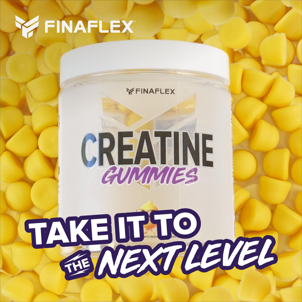 FINAFLEX Creatine Gummies - 120 Gummies - Lemon Burst Flavor - Promotes Muscular Strength, Size & Performance - 5g of Creatine Monohydrate Per Serving - 30 Servings