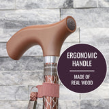 Switch Sticks Folding Walking Cane For Women & Men - Adjustable 32-37 In, Lightweight With Ergonomic Wood Handle, Slip-Resistant Rubber Tip Supports 264 Lbs - Canes For Women For Stability (FSA/HSA)