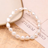 White Cultured Freshwater Pearls Bracelet for Women, 7.0 Inches