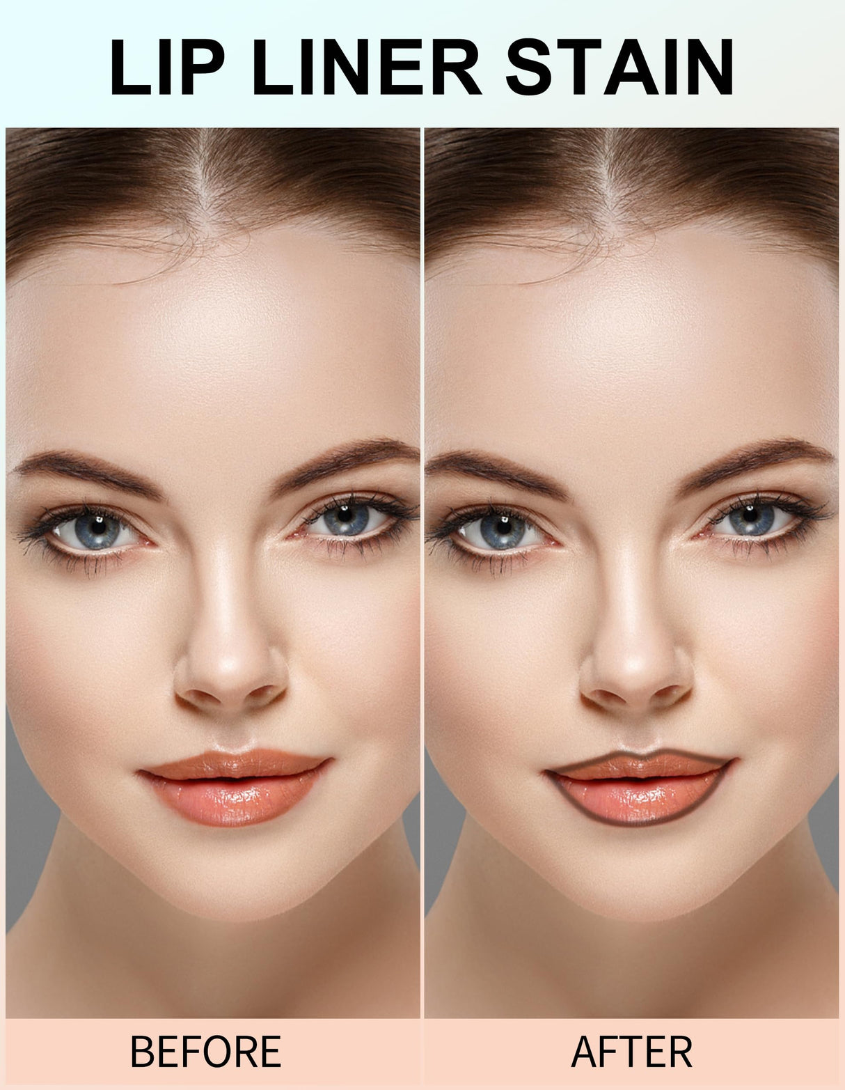 Erinde 3PCS Peel Off Lip Liner Stain, Long Lasting Tattoo Lip Liner with Tweezer, Matte Finish Peel Off Lip Stain, Waterproof Transfer Proof Lip Stain Peel Off, Non-Stick Cup Nude Lip Stain Lipliner