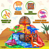 Magnetic Tiles Lava Dinosaur Toys Magnetic Blocks Building Set for Kids 3+