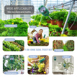 7-in-one Soil Test Kit, Soil Moisture Meter/PH Meter/Sunlight Intensity/Fertility Soil Tester, LCD Display Air & Soil Hygrometer Temperature for Hous Plants Garden, Farm, Lawn Care Moisture Meter