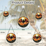 AMDERVEN Stained Glass Window Hanging, Black Bat Sun Catcher for Door Home Decor Animal Suncatcher Christmas Mother's Day Birthday Gifts for Women Men Mom and Nana 7.8 in