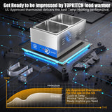 TOPKITCH 2-Pan Commercial Food Warmer with Non-Leakage Stretch-Forming Water Tank &2 of 1/2 Size GN Pan,18L Countertop Steam Table Soup Station Bain Marie for Buffet,Catering,Parties and Restaurants