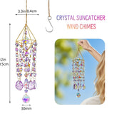 21.5'' Crystal Prisms Suncatcher for Window Hanging,Purple