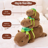SQEQE Weighted Stuffed Animals Capybara with Turtle Backpack, Weighted Capybara Plush, Cute Plushies Pillow Toy for Bed Time, Christmas & Valentines Gift 23.6 Inch 3.8 Lbs