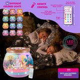 Unicorn Terrarium Crafts Kit for Kids: LED Night Light-Up DIY Toys with Remote – Fun Birthday Gifts for Girls Ages 5 6 7 8 9 10 Years Old – Creative Arts & Crafts Activity Set, Christmas Gift